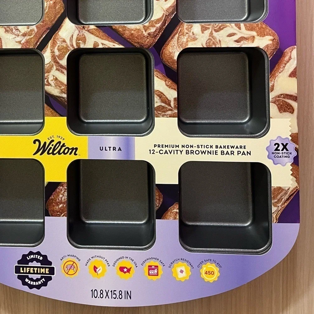 Wilton Ultra Brownie Bar Pan Bakeware 12 Cavity Non Stick Dishwasher Safe NWT
